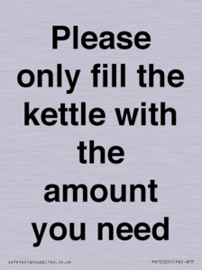 Please only fill the kettle with the amount you need